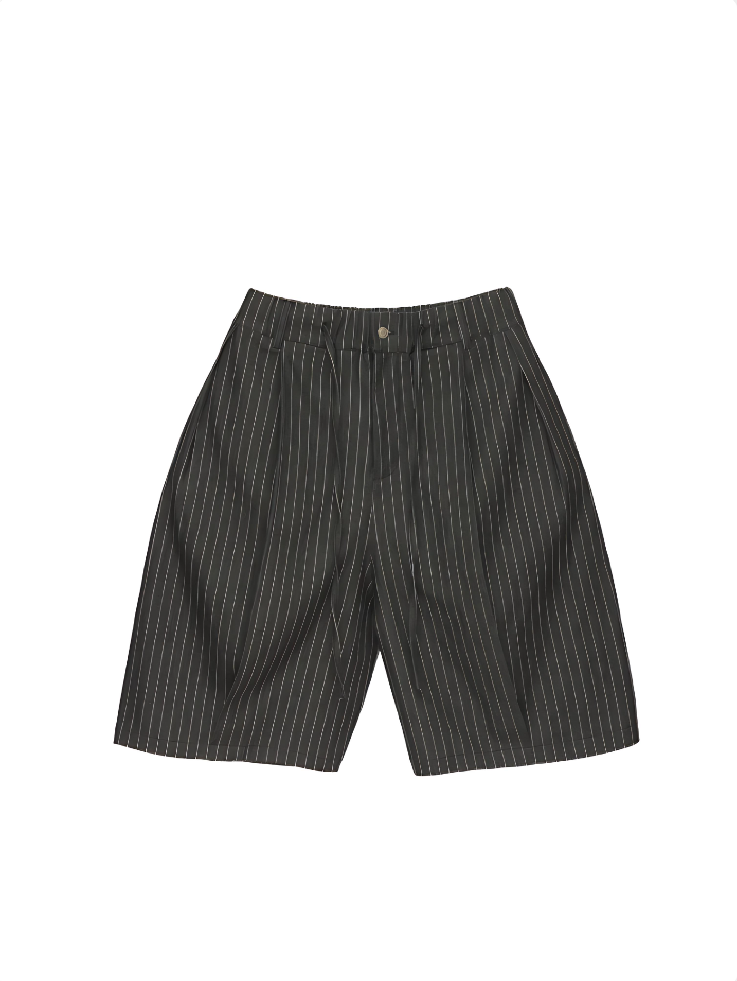 6CRAYON Elastic Waist Wide-Leg Shorts - Double Pleated & Loose Fit with Drawstring