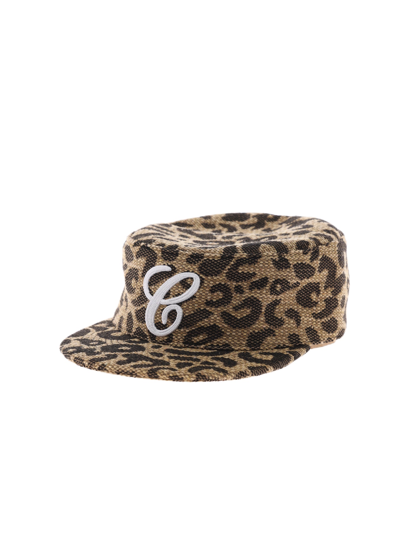 6CRAYON WEAVE LEOPARD PRINT BRIMMED BASEBALL CAP-Weave Leopard print
