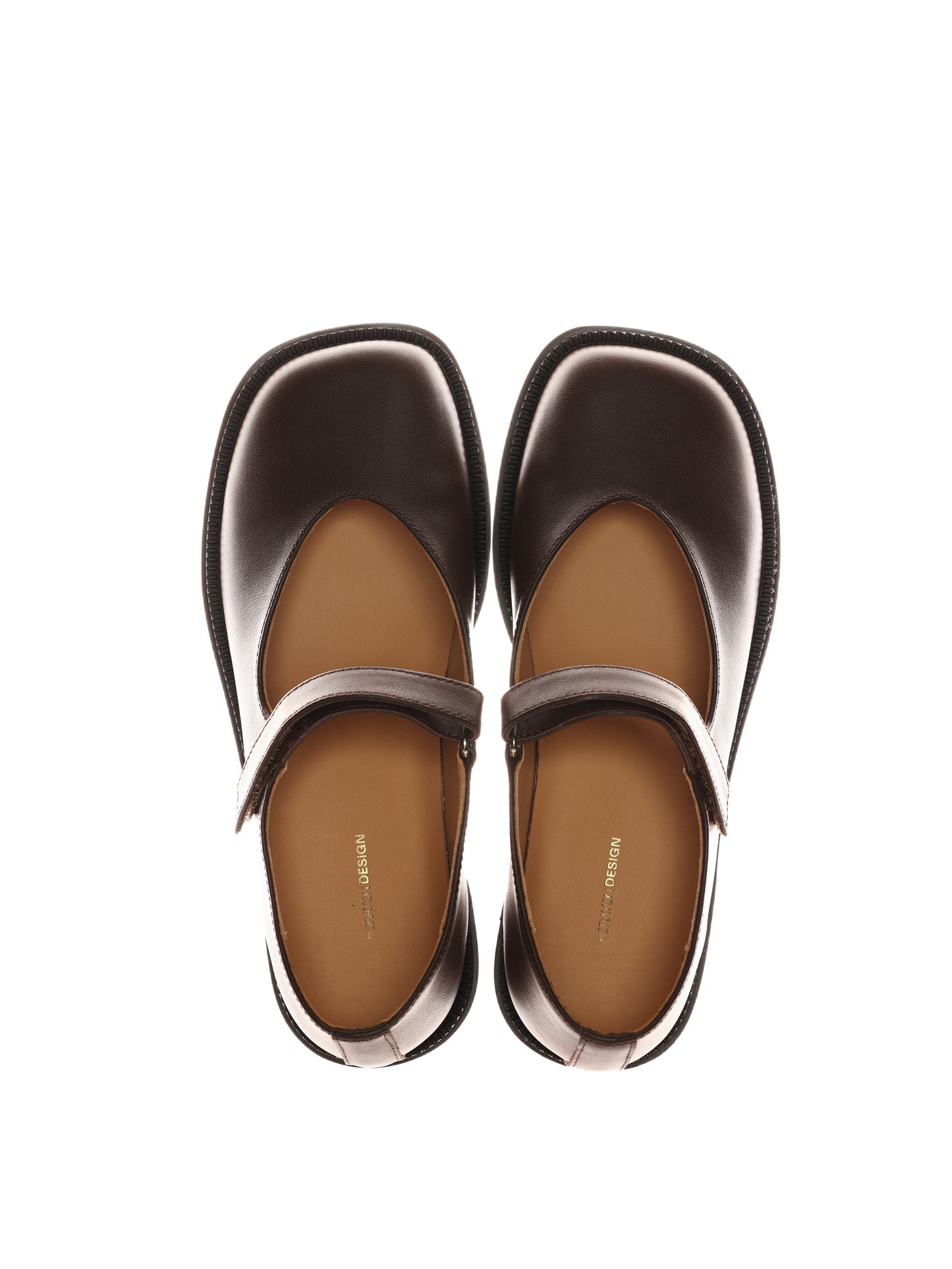 6CRAYON Unisex Brown Full-Grain Leather Mary Janes - Brown