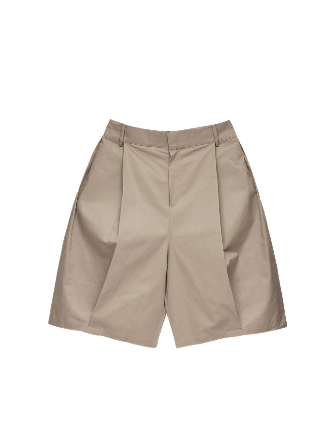 6CRAYON Elastic Waist Wide-Leg Shorts 2.0 – Double Pleated & Loose Fit with Coating