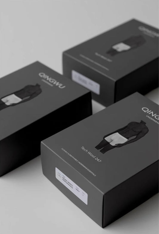 QINGWU Machine-Washable Tech Wool Blend Boxer Briefs（3-Pack）